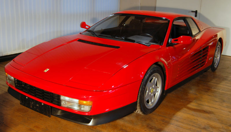 white 1991 ferrari testarossa