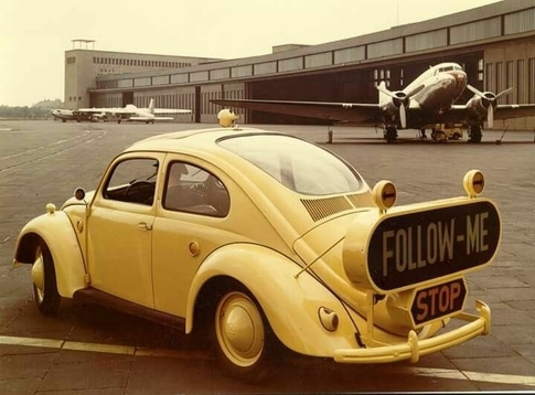VW 'Follow Me' Tempelhof Airport, Berlin. 1954