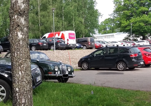 Jaguar S-type in a parking lot.