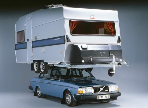 Volvo 244 and a camper