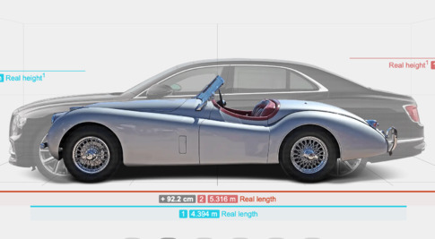 Jaguar XK 120 Roadster Size and Silhouette Bentley Sedan