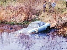 Jaguar E-type Cut-7 recovered  from a pond in Oulton Park