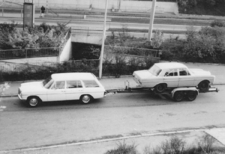 Mercedes /8 Kombi with Racing  w108 (109) on its trailer