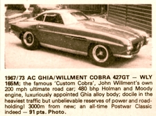 Willment Cobra Ghia ex Fiat V8