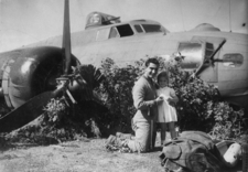 B17 crashed in a garden